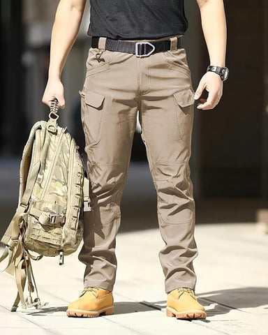 Men's Tactical Pants Stretch Waterproof Fabric Durable Cargo Pants for Hiking Casual Work Multi Pockets (No Belt)
