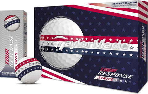 TaylorMade Tour Response Golf Balls, Enhanced 360° ClearPath Alignment, Speed Wrapped Core for Distance and Feel, Pack of 12