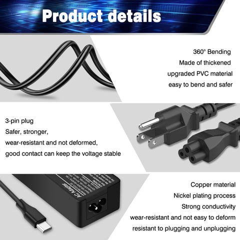 Universal 100W USB-C Laptop Charger for Lenovo,HP,Acer,Dell,Asus,Mac Book Pro/Air 16, 15, 14, 13 Inch, Chromebook, Lenovo ThinkPad and Type-C Adapter Charger (SM100CL-01)