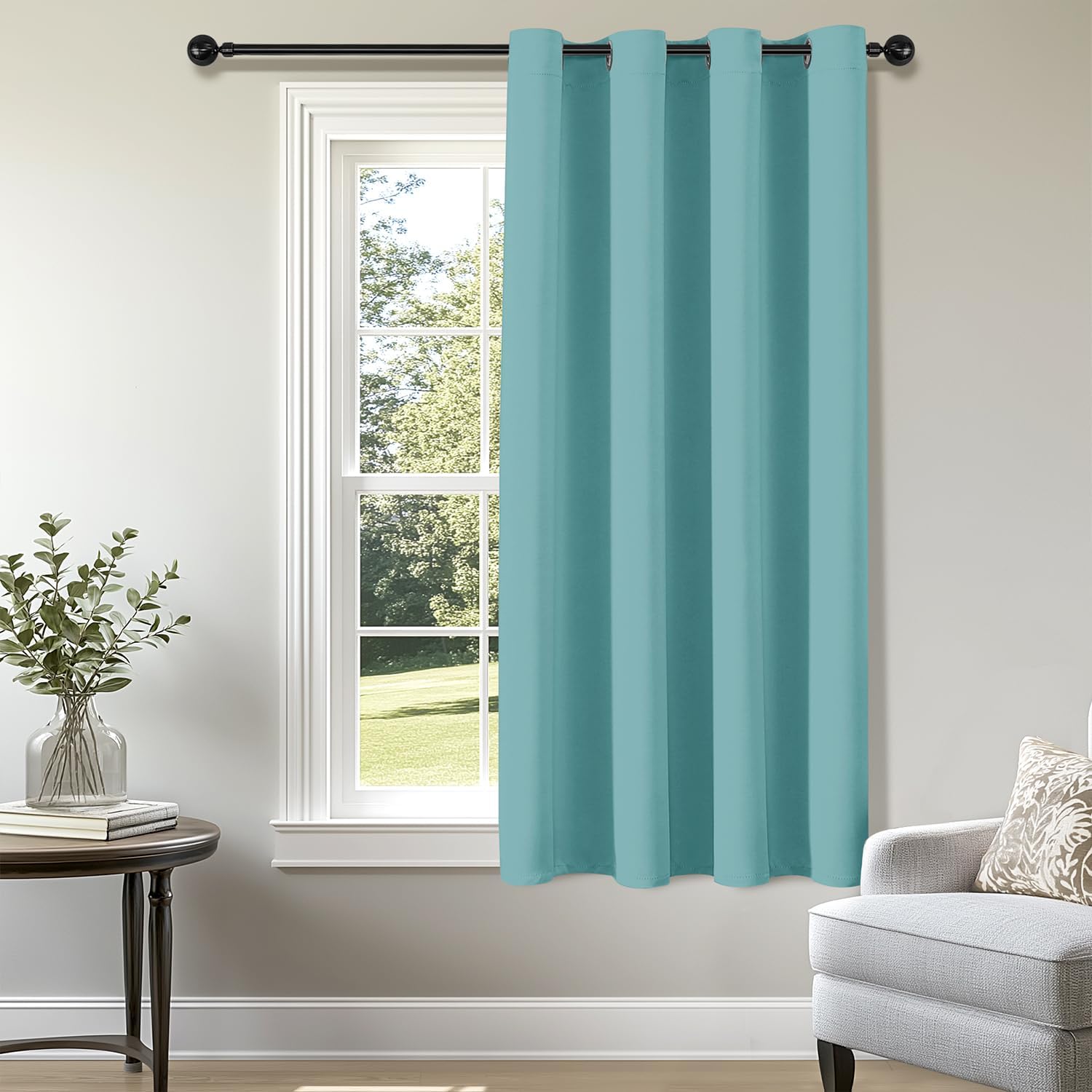 ChrisDowa Blackout Curtains Door Curtain for Doorway 54" Short Closet Drape