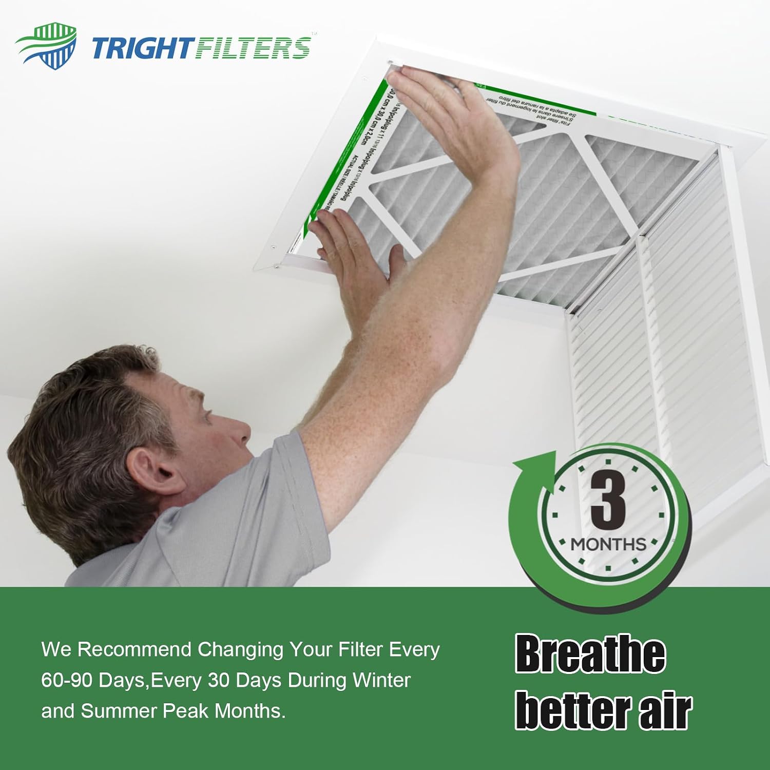 TRIGHTFILTERS 14x14x1 Air Filter 6 Pack, MERV 8 Filter Replacement