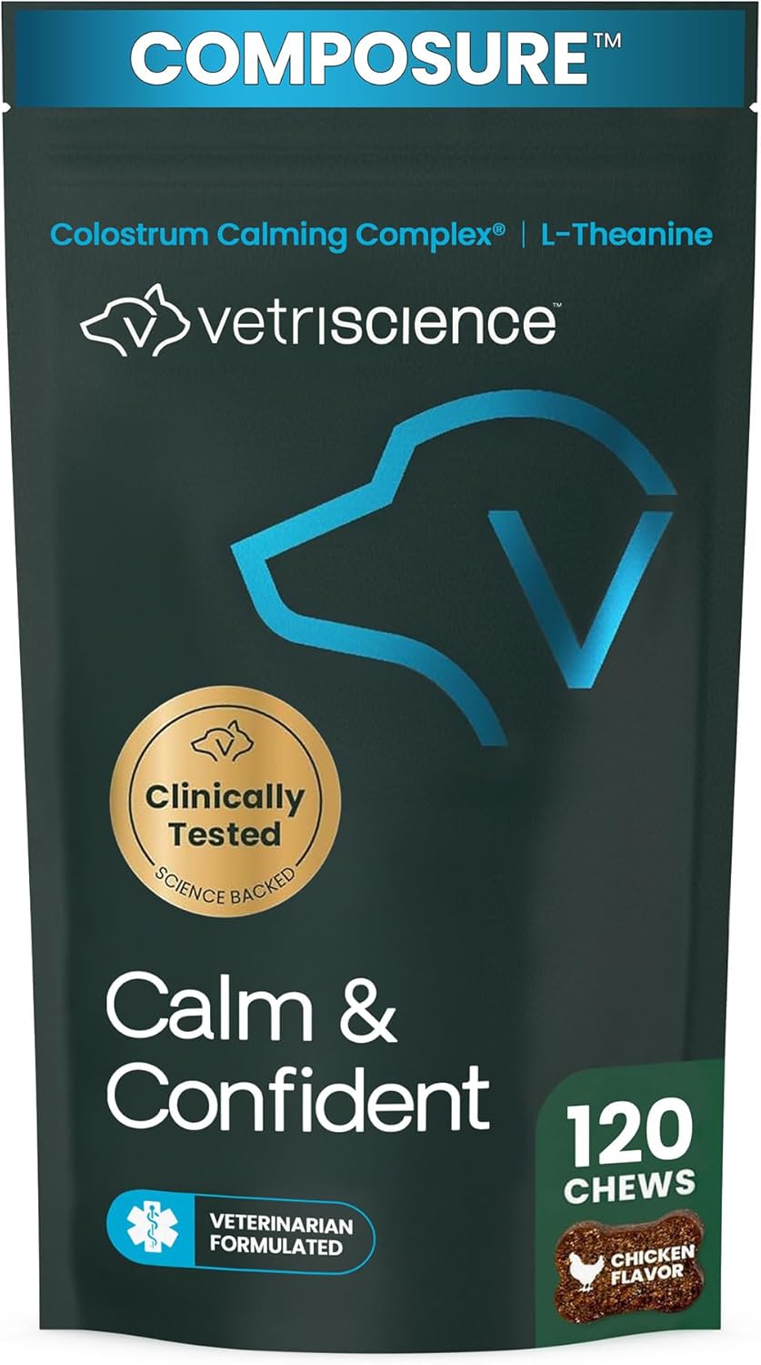 VetriScience Calm & Confident Chews for Dogs, Chicken, 120 Count