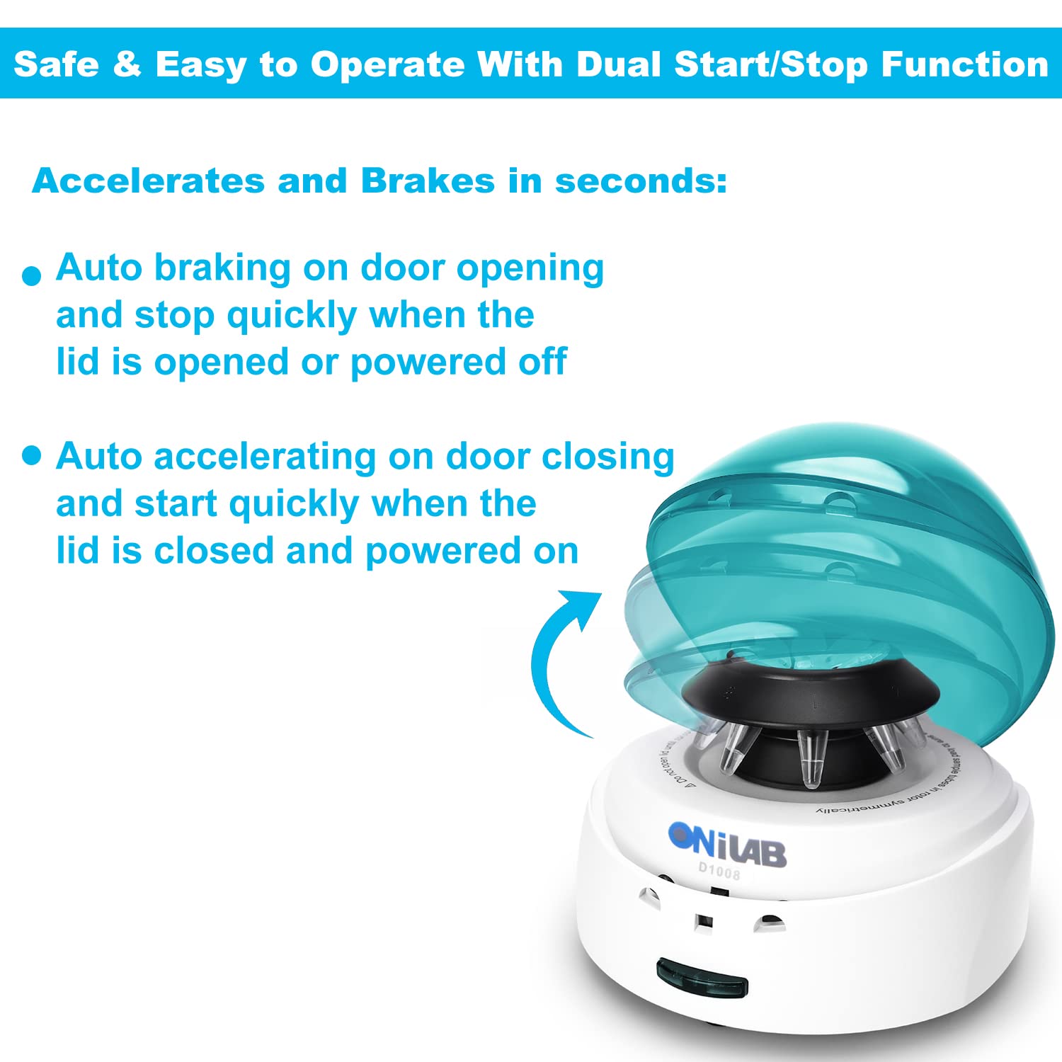ONiLAB Scientific Mini Centrifuge 7000RPM,2680 x g RCF, Lab Benchtop Centrifuge with 2 Rotors for 8 x 0.2/0.5/1.5/2.0ml and 0.2mL×32 PCR Strips, Low Noise≤45dB, 100-240V,Green lid(ONLY for MICROTUBES)