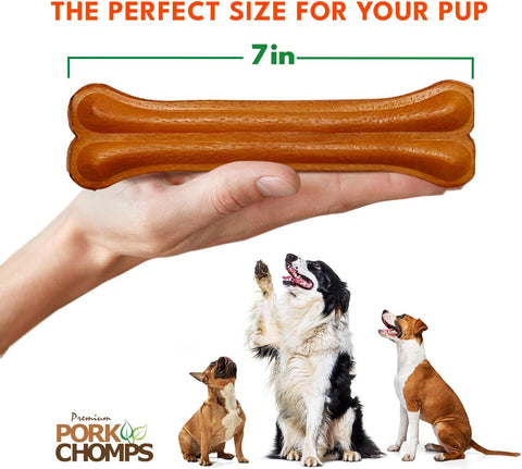 Pork Chomps Rawhide Free Pork Skin Dog Chew Bone, 7in, 1ct