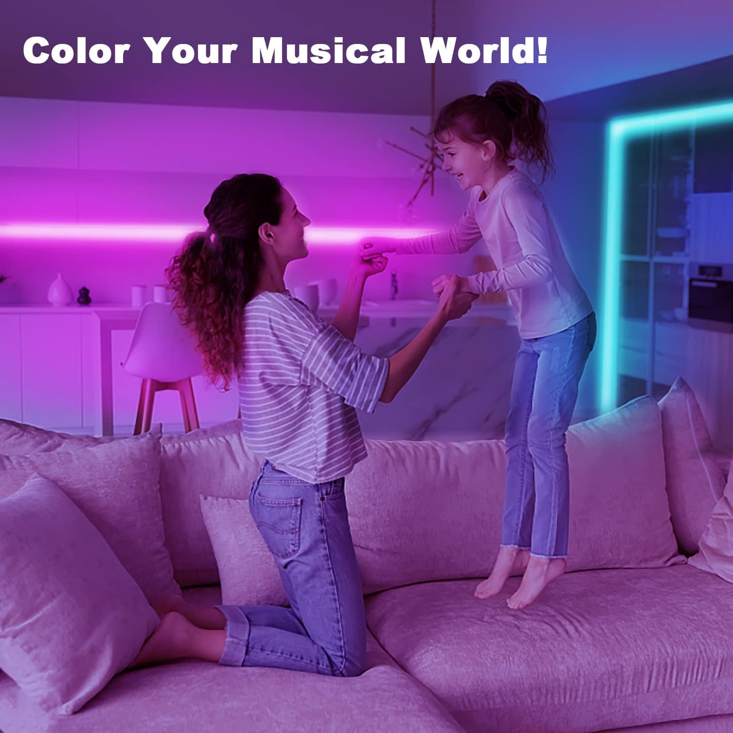 dalattin Led Strip Lights 200ft (2 Rolls of 100ft), Led Lights for Bedroom with App & Remote Control, 24V Led Lights Strip for Room & Festival Decoration