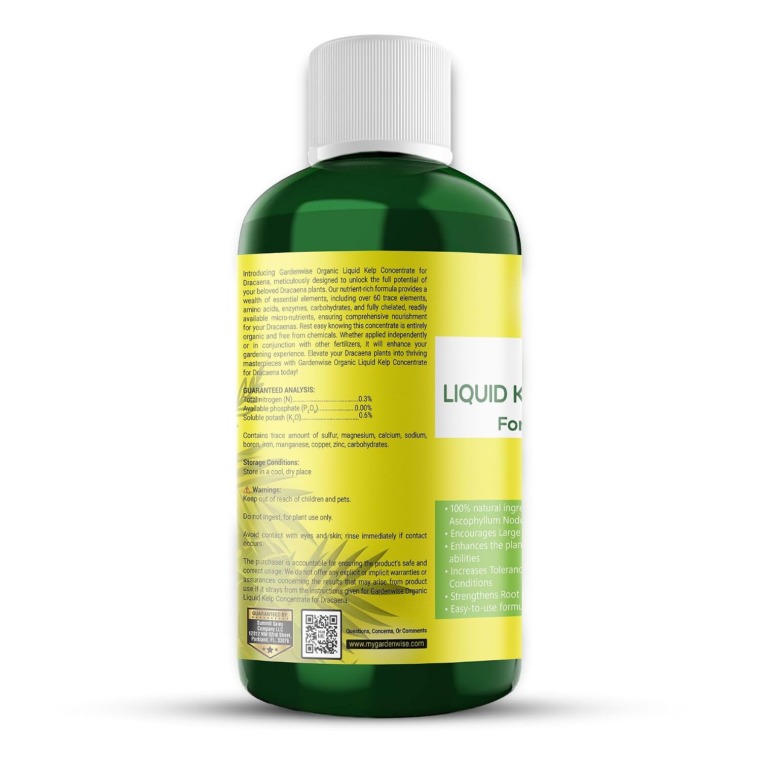 GARDENWISE Dracaena Fertilizer: Liquid Kelp Concentrate - Organic Seaweed Fertilizer for Robust Growth (8 OZ)
