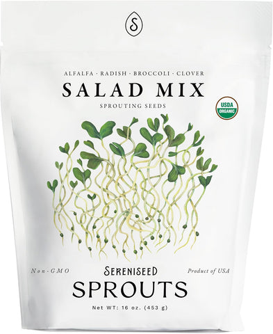 Organic Alfalfa Sprout Seeds (16 oz) – Non-GMO, Heirloom Seeds for Sprouting and Microgreens
