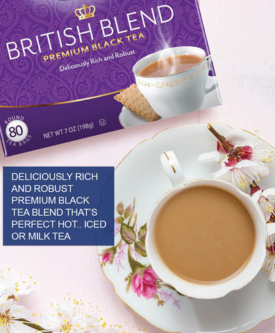 Tetley, British Blend Black Tea, 80 Count (Pack of 12), Hot or Iced, Rich & Robust Black Tea