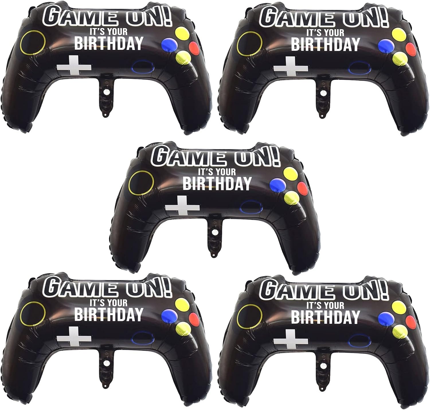 5 Pieces Video Game Party Balloons, Giant Video Game Controller Mylar Foil Balloons Game on Balloons for Kids Boys Gaming Theme Birthday Party Video Game Baby Shower Decorations Supplies