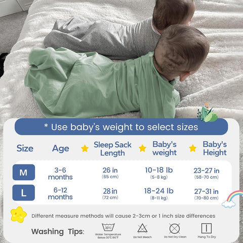 ZIGJOY Swaddle Sleep Sack 3-6 Months, 1.0 Tog Cotton Baby Swaddle Blanket