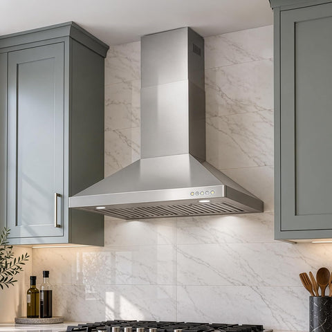 30 in. Vista Coll 380 CFM Ducted Wall Mount Range Hood LED, Stainless Steel