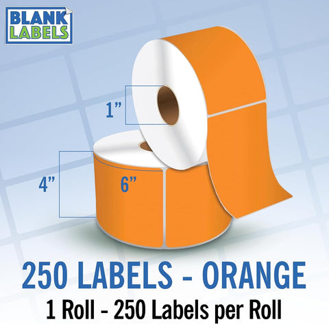 4" X 6" Direct Thermal Shipping Labels | Green | 1" Cores w/Perfs Easy Tear | Made in USA | Printing Label | 500 Labels | 250 Labels per Roll | 2 Rolls | Blank Labels