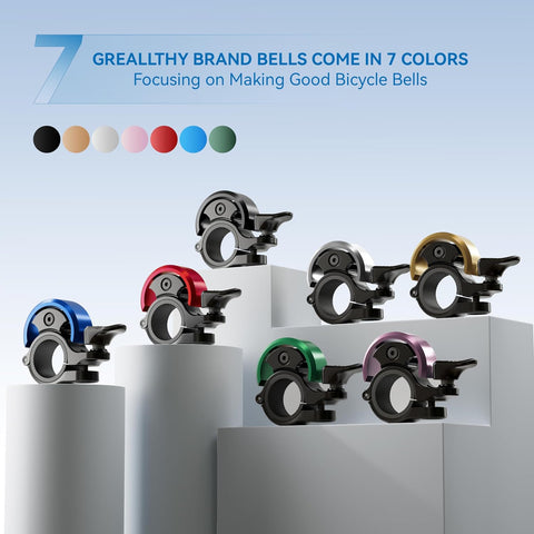 Greallthy Loud Bike Bell for Adults Kids Fit 0.75-1in Handlebar