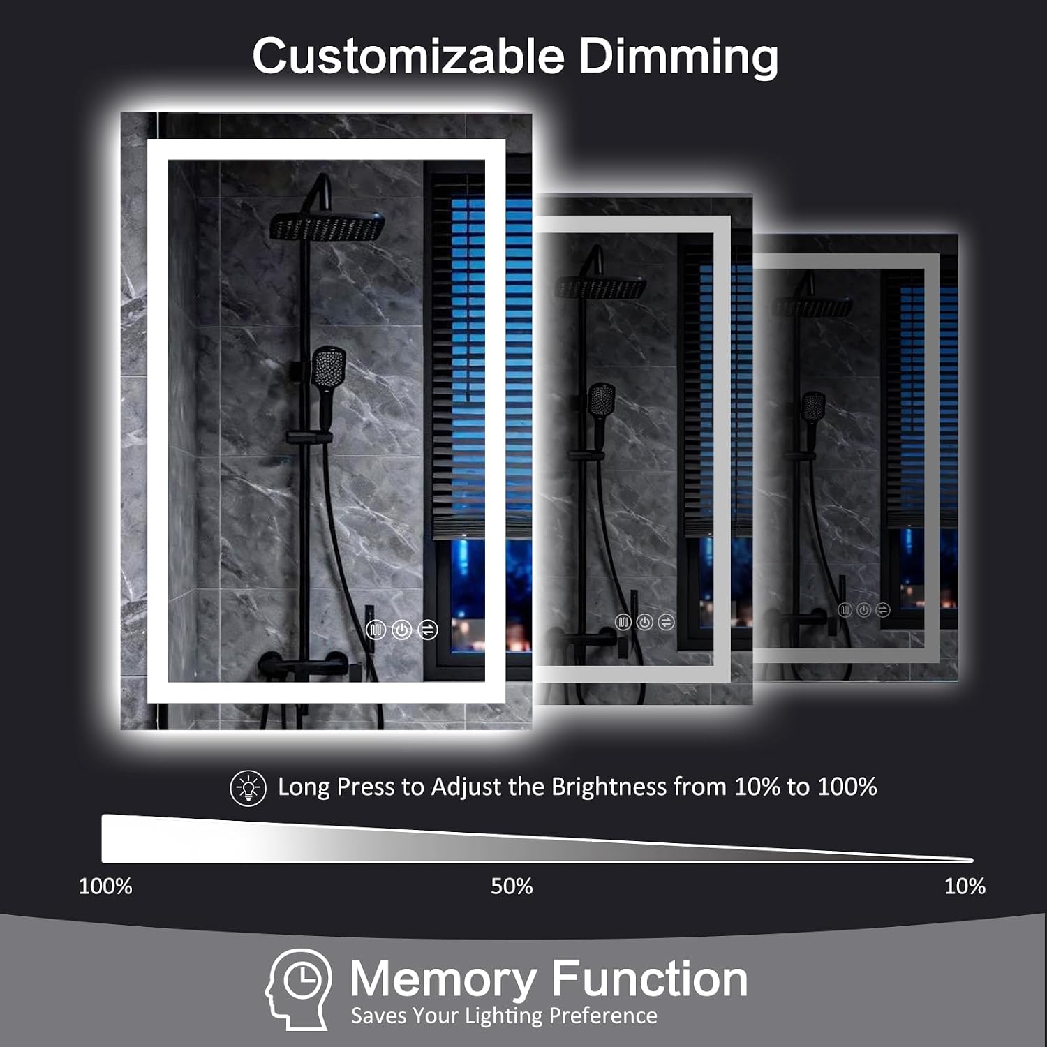 28"x 36" LED Bathroom Mirror with Lights, Backlit & Front Lit Vanity Mirror