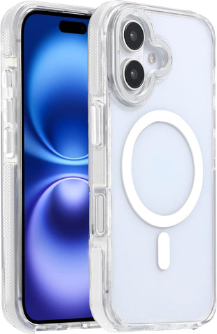 Strong Magnetic for iPhone 16 Case ，Anti-Yellowing，Clear White