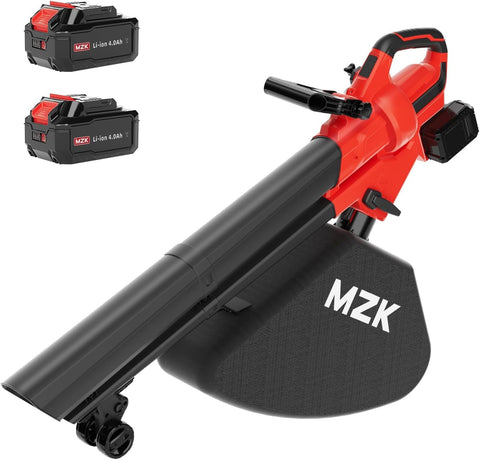 MZK 40V Leaf Vacuum Mulcher, 600 CFM Cordless Blower, Red