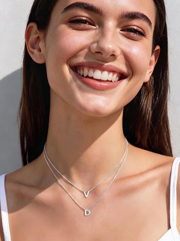 ChicSilver 925 Sterling Silver Initial Necklace for Women Dainty Letter Jewelry Personalized Gift