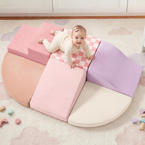 Tiny Land Soft Foam Climbing Blocks for Toddlers, 6-Piece Foam Blocks