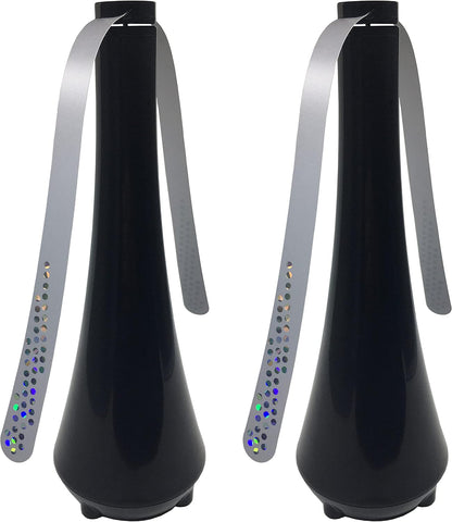 Fly Swatter for Outside/Inside Meal, Picnic, Barbeque, Events - Battery Operated Food Spinning Fan (Black Color, 2pcs)
