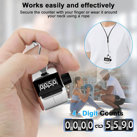 Decymis 2 Pack Clicker Counter, Metal Hand Tally Counter Clicker, Silver
