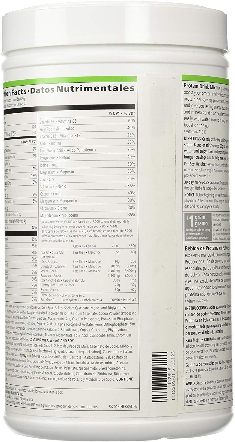 Herbalife Protein Drink Mix Chocolate 22.5oz Canister