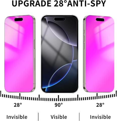Juvraixo 2 Pack Privacy Screen Protector for iPhone 16 Pro Max