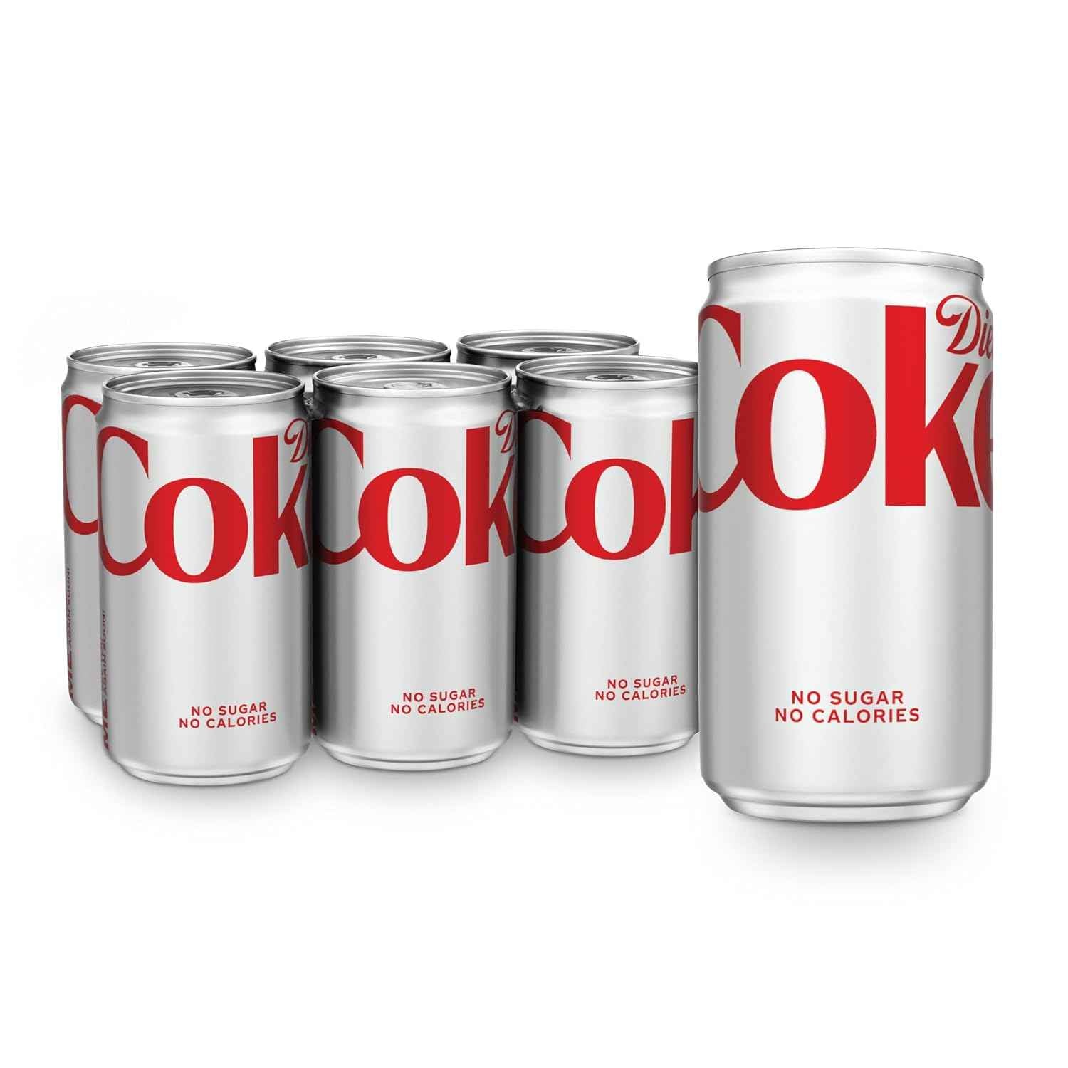 Diet Coke Soda Soft Drink Mini Cans, 7.5 fl oz, 6 Pack