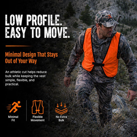 Orange Aglow Lightweight Mesh Blaze Orange Hunting Safety Vest - Ultralightweight & Breathable, Visible Day & Night