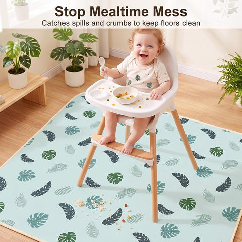 Basumee Splat Mat for Under High Chair, Waterproof & Mess-Proof Floor Mat