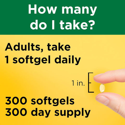 Nature Made Vitamin D3 1000 IU (25 mcg), 300 Vitamin D Softgels