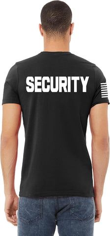 Promotion & Beyond Security | Event Safety Guard Staff One/Two-Sided American USA Flag On Arm Big Sizes Polo Unisex T-Shirt
