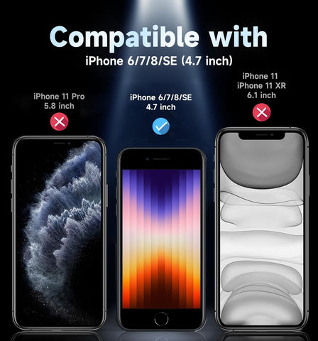MAGIC JOHN 2 Pack Screen Protector for iPhone SE 3/SE 2 (2022/2020 Edition), iPhone7/8/6 Tempered Glass, Auto Dust-Elimination, Bubble Free, Easy Installation