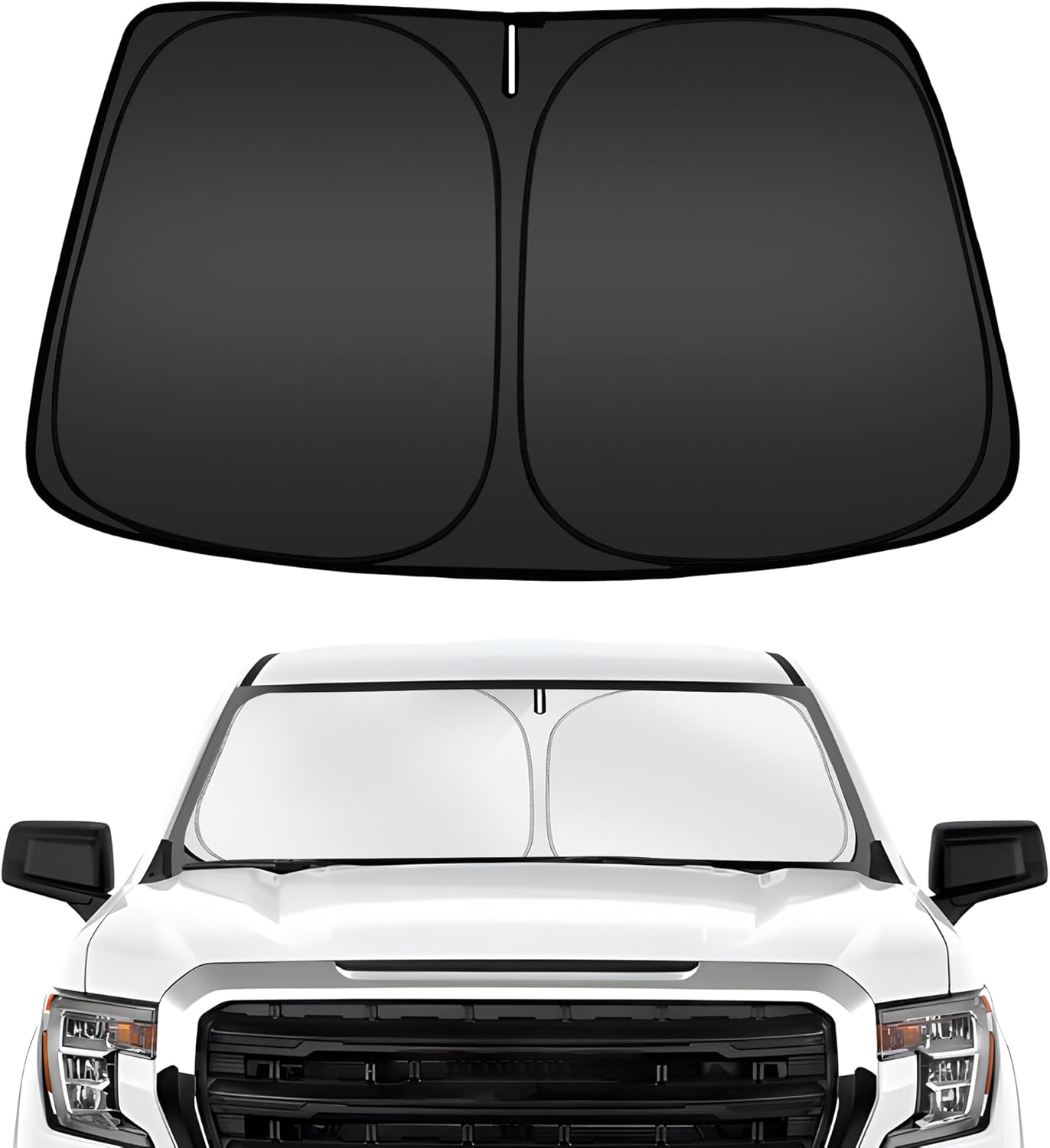 ARISMOTOR Windshield Sun Shade for Chevy Silverado/GMC Sierra 1500 2500 3500 2019-2025 2026, Custom Fit Foldable Front Window Sunshade Sun Visor Protector, Block UV Rays Keep Your Car Cooler