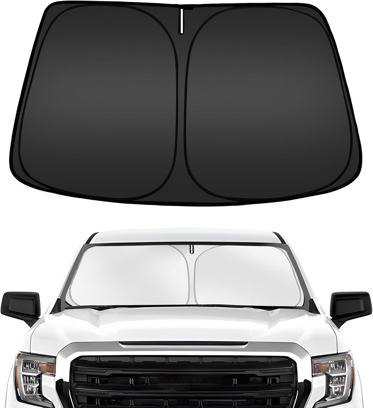 ARISMOTOR Windshield Sun Shade for Chevy Silverado/GMC Sierra 1500 2500 3500 2019-2025 2026, Custom Fit Foldable Front Window Sunshade Sun Visor Protector, Block UV Rays Keep Your Car Cooler