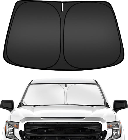 ARISMOTOR Windshield Sun Shade for Chevy Silverado/GMC Sierra 1500 2500 3500 2019-2025 2026, Custom Fit Foldable Front Window Sunshade Sun Visor Protector, Block UV Rays Keep Your Car Cooler