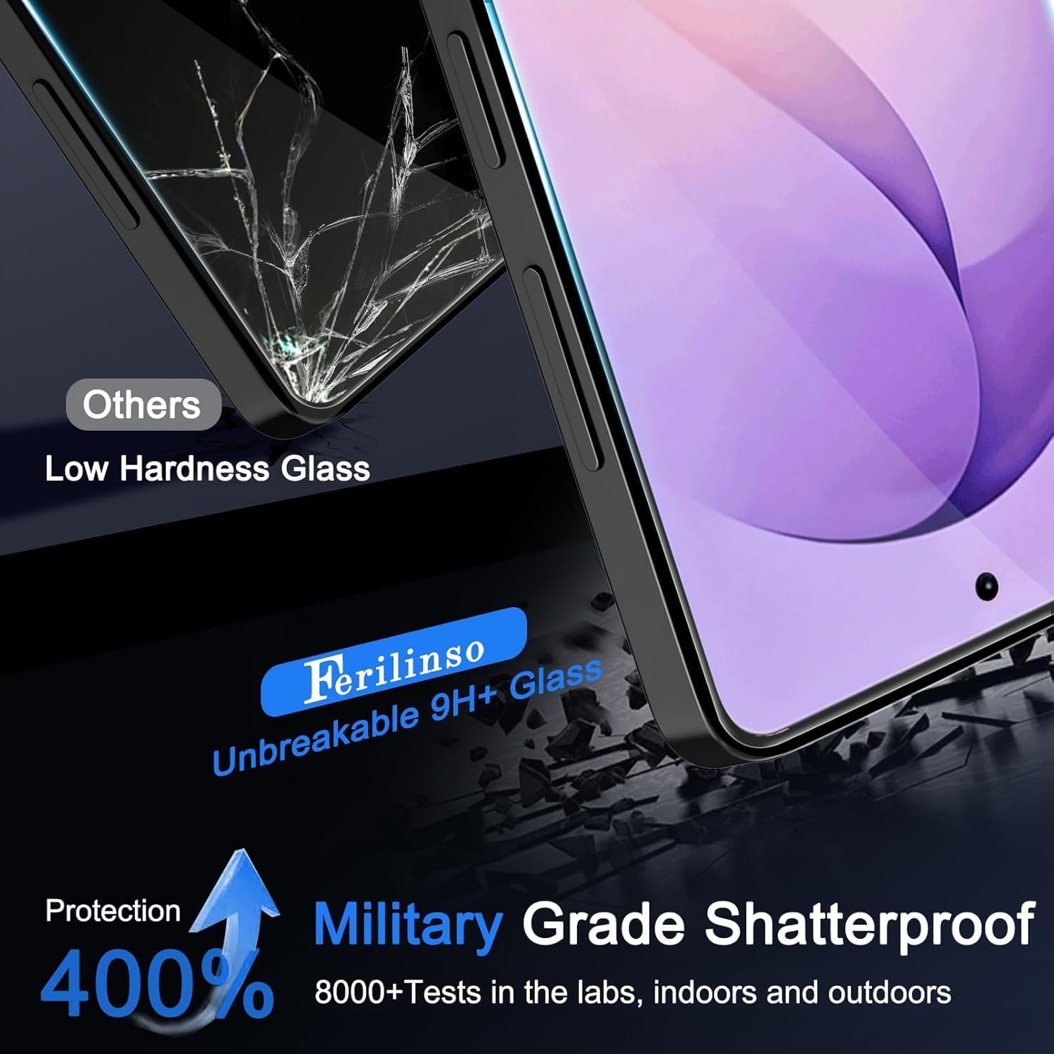 Ferilinso Screen Protector for Samsung Galaxy S26 Ultra, Tempered Glass