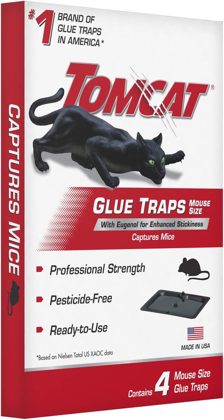 Tomcat Glue Traps Mouse Size with Eugenol, 16 Sticky Traps