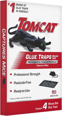 Tomcat Glue Traps Mouse Size with Eugenol, 16 Sticky Traps