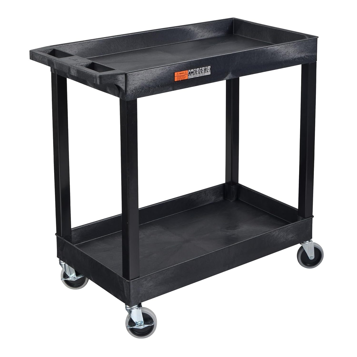 Luxor 32" x 18" Tub Storage Cart 2 Shelves - Black, (EC11-B)