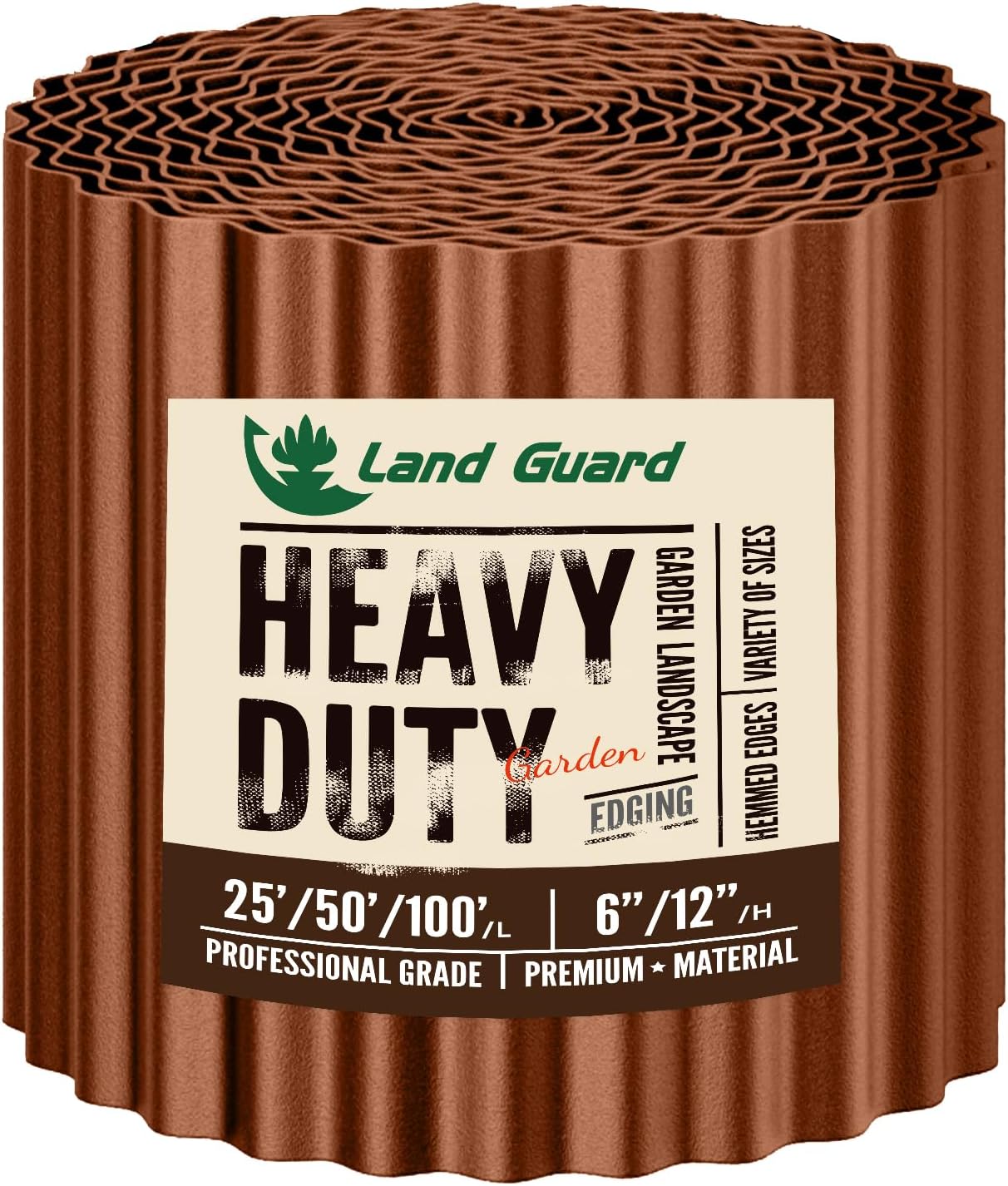 Land Guard Corrugated Garden Edging Border, 6"×25' Landscape Paver Edging, Tall Landscape Edging, Fence for Garden, Flower Bed, Lawn and Landscape Edging (Red Rust)