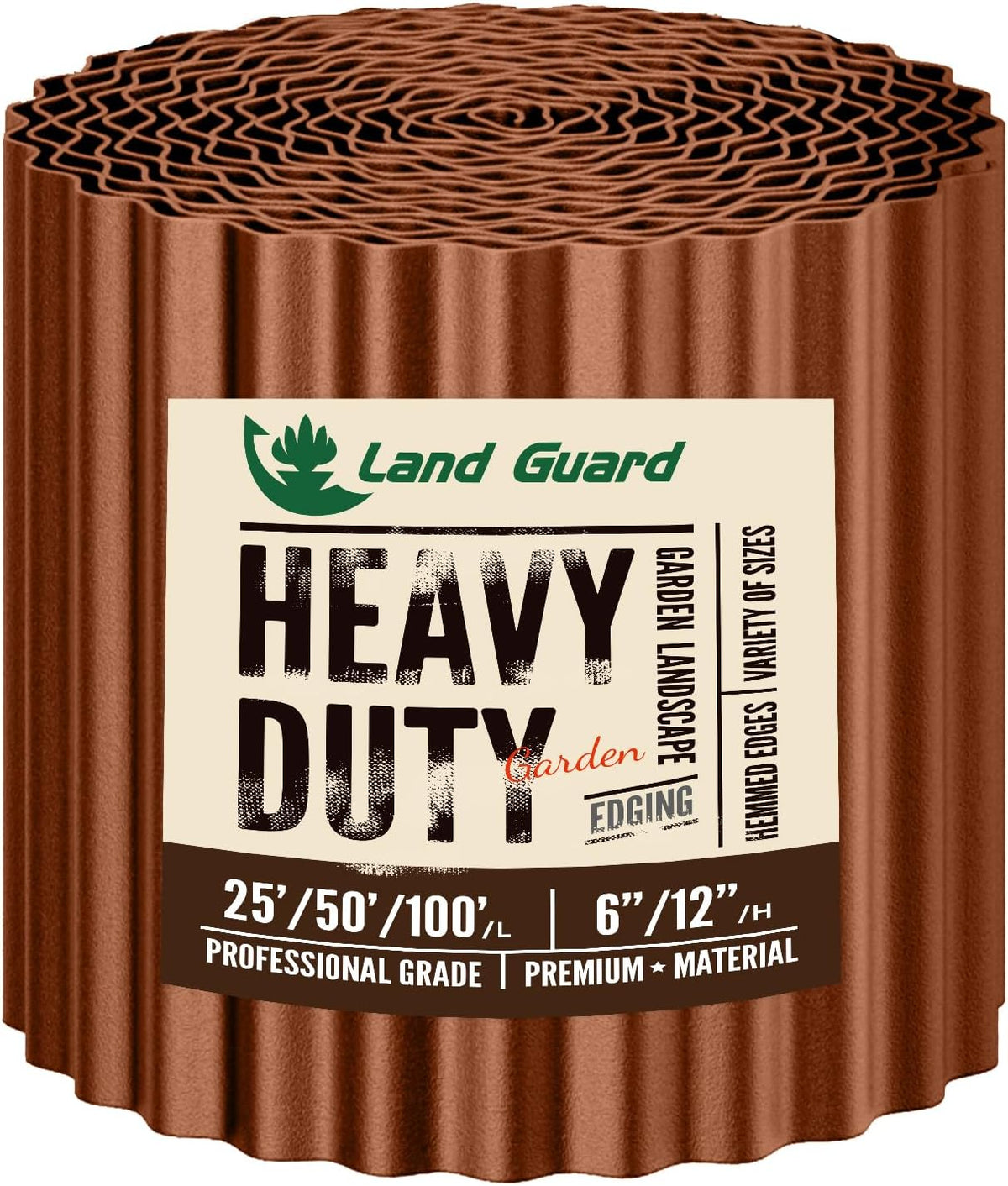 Land Guard Corrugated Garden Edging Border, 6"×25' Landscape Paver Edging, Tall Landscape Edging, Fence for Garden, Flower Bed, Lawn and Landscape Edging (Red Rust)