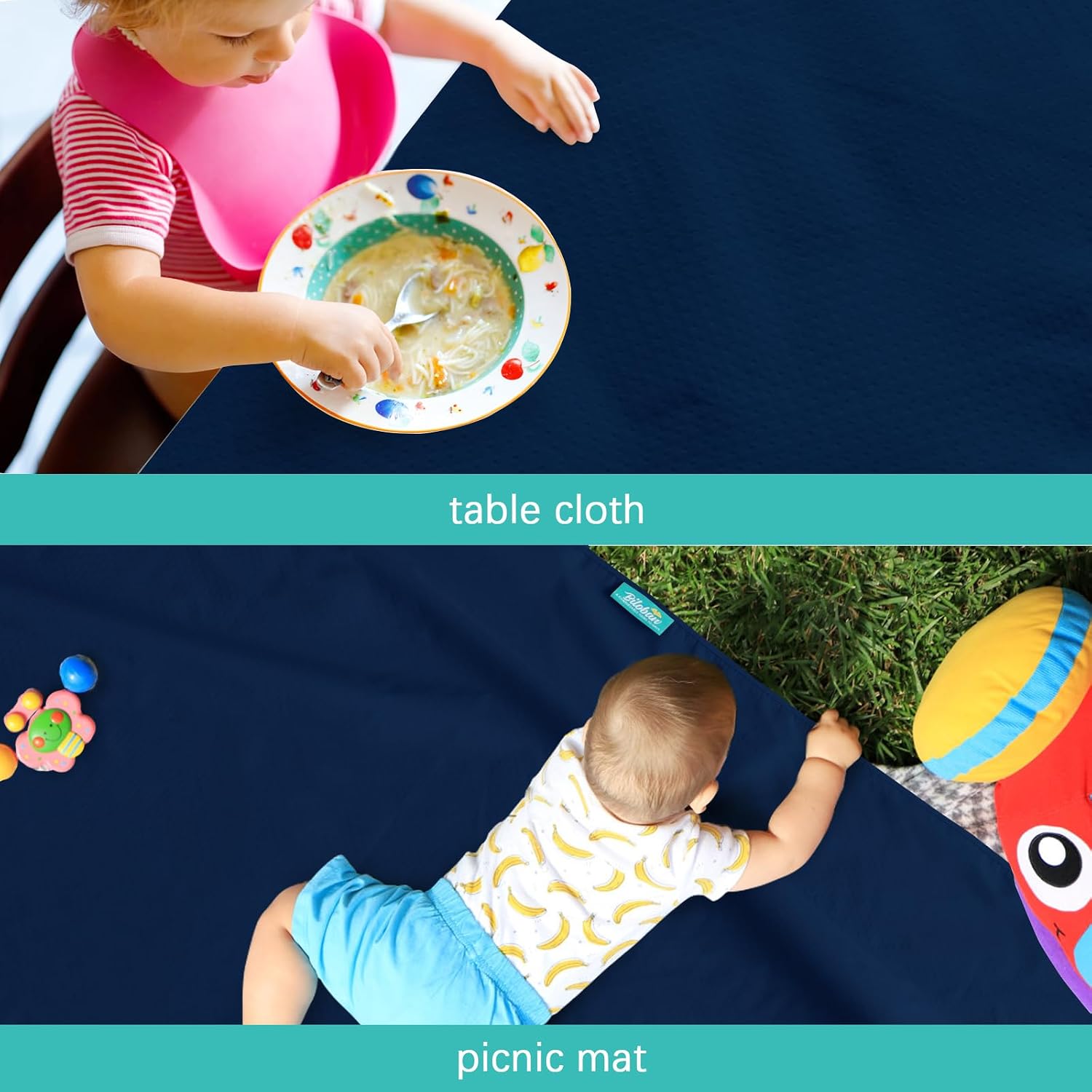 Splat Mat 2 Pack for Under High Chair Waterproof Splash Mat 42''×46''