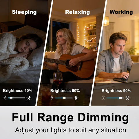 3PK BESTTEN Slide Dimmer Light Switch, Single Pole or 3 Way Dimmable Switch