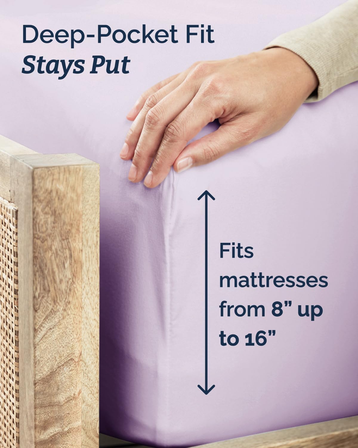 Twin Size 3 Piece Sheet Set - Breathable & Cooling Sheets - Light Lavender