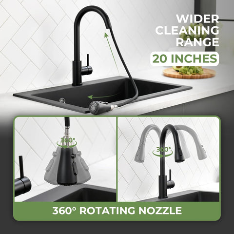 VFAUOSIT Touchless Kitchen Faucet with Pull Down Sprayer, Matte Black