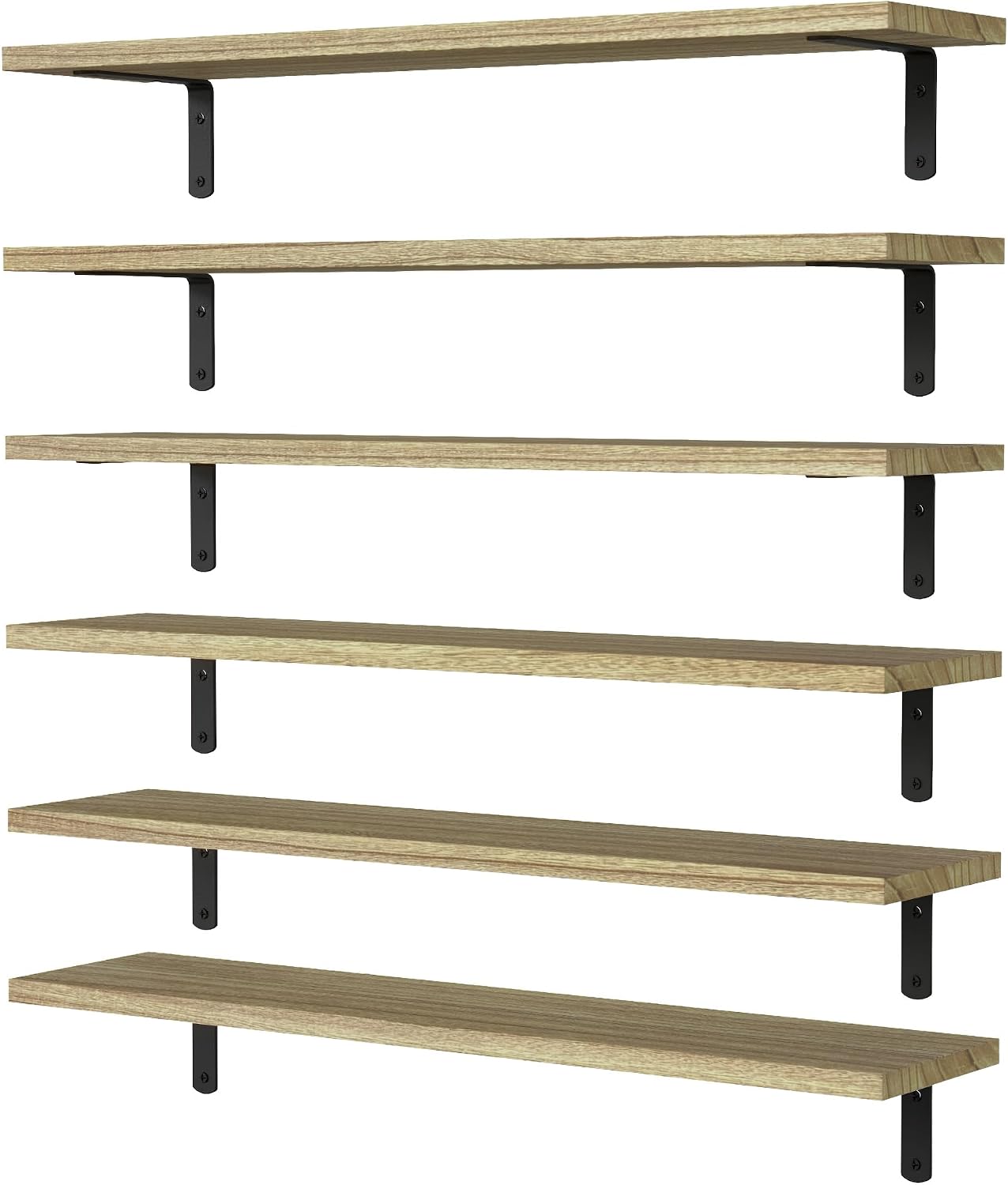 WOPITUES 24'' Long Floating Shelves for Wall Decor & Storage, Rustic Brown