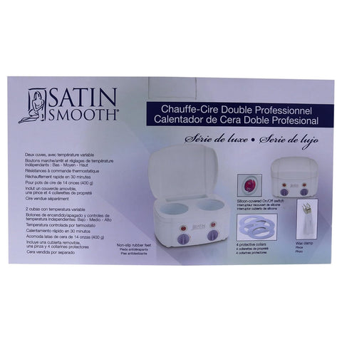 Satin Smooth Double Wax Warmer – Dual Pot Wax Heater for Hair Removal & Waxing Treatments, Salon & At Home Use