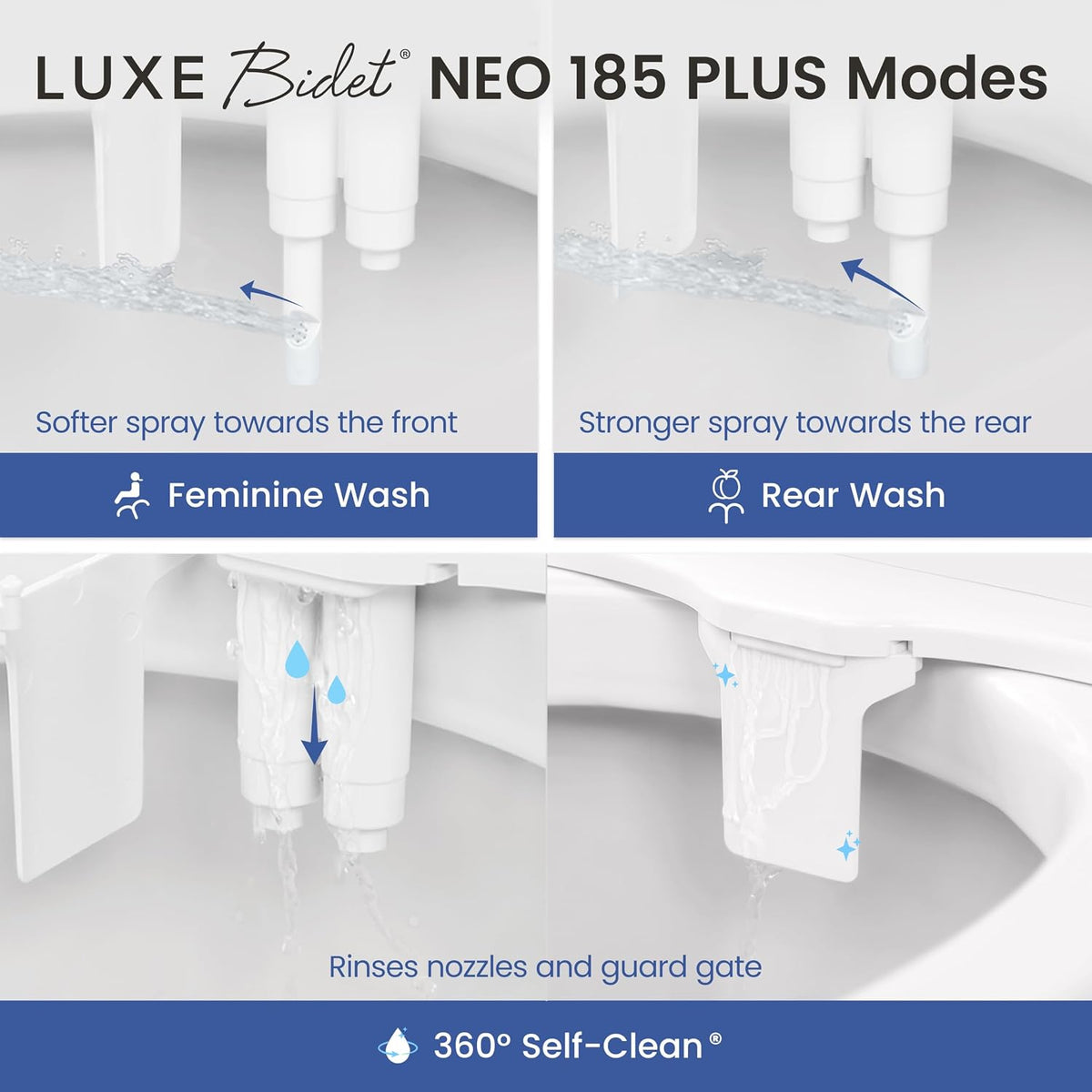 LUXE Bidet NEO 185 PLUS - Patented Bidet Attachment for Toilet, Rose Gold