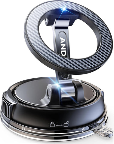 ANDERY Car Phone Holder for Magsafe [78+LBS Strongest Suction & 2400gf Strongest Magnetic] 360° Adjustable Car Phone Mount, Phone Holders for Your Car for iPhone 17-12 Pro Max Plus Air, Carbon Fiber