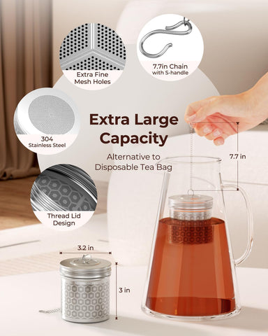 Reinmoson Extra Large Tea Infuser for Loose Tea & Spice Ball for Cooking